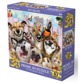 Puzzle 3D - Selfie - Kučni ljubimci 63 kom 31x23cm