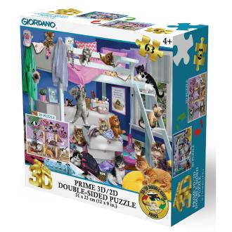 Puzzle 2D/3D - Mačići u neredu / Mačje stablo 63 kom 31x23cm Giordano
