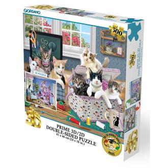 Puzzle 2D/3D - Vrtlarski mačići / Mačje stablo 500 kom 61x46cm Giordano