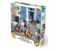 Puzzle 2D/3D - Mačići kraj jezera / Svježi proizvodi s farme 500 kom 61x46cm Giordano