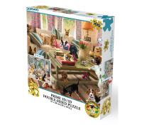 Puzzle 2D/3D - Psi u dnevnom boravku / Psi na verandi 500 kom 61x46cm Giordano